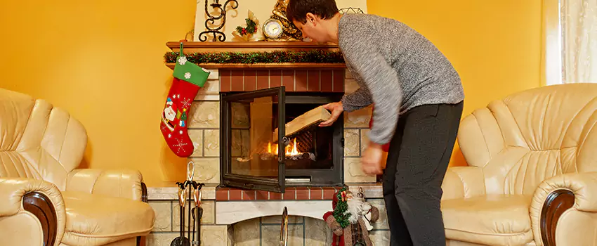 Rusted Metal Fireplace Restoration in Forest Hills, Michigan